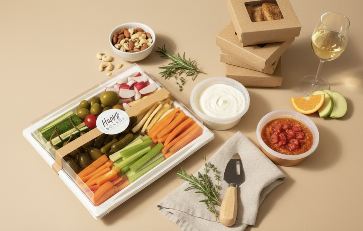 The Veggie & Dips PartyBoards (Vegetarian)
